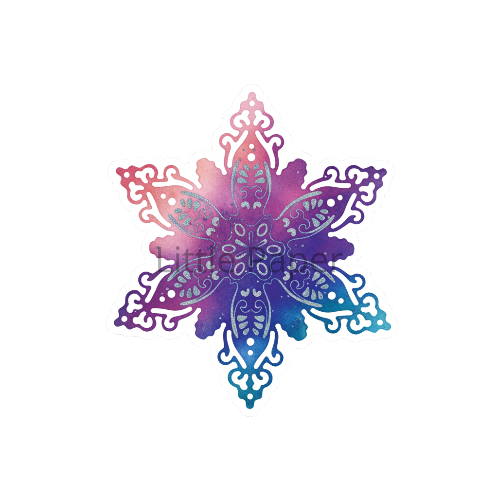 stickers big flocon violet