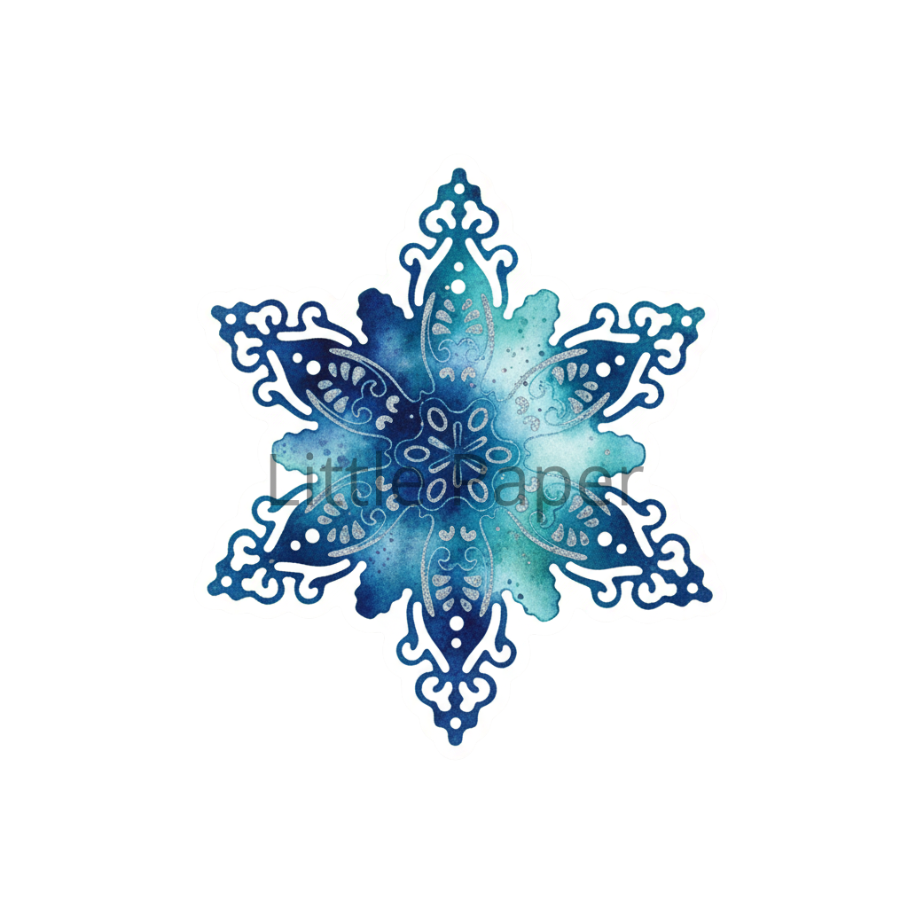 Stickers Big flocon bleu