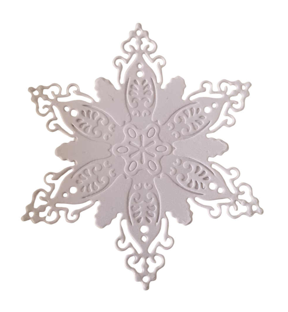 Embellissement big flocon blanc irisé