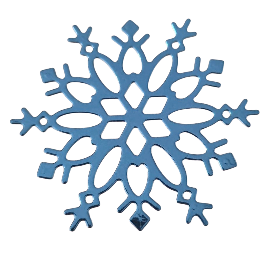 Embellissement flocon bleu miroir