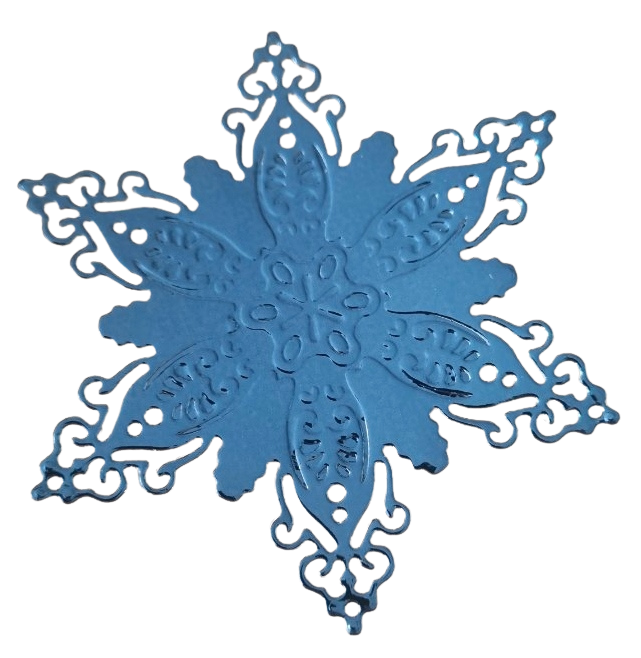 Embellissement big flocon bleu miroir