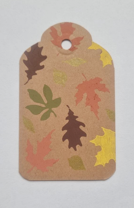Embellissement étiquette feuille d'automne