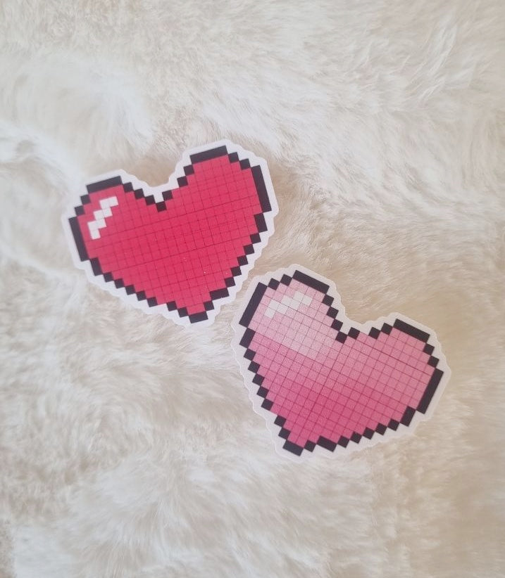 Stickers coeur pixellisé