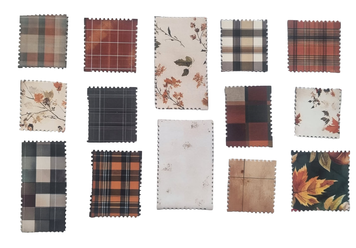 Pack de 5 timbres automne vintage