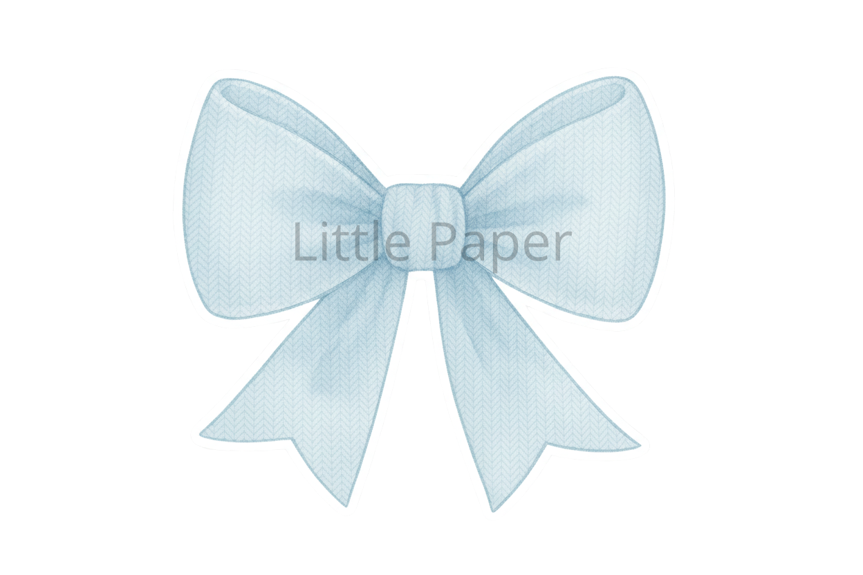 Stickers noeud bleu givré